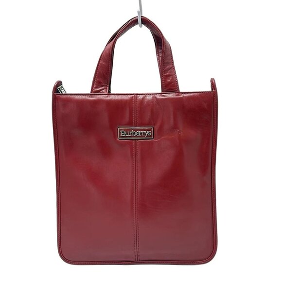Burberry's - Red Leather Handbag - Picture 1 of 8
